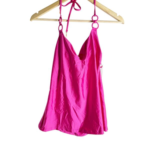 Trina Turk Monaco Ring Pink Two Piece Halter Tankini  Bottoms Swimsuit Set 10 - Picture 5 of 14